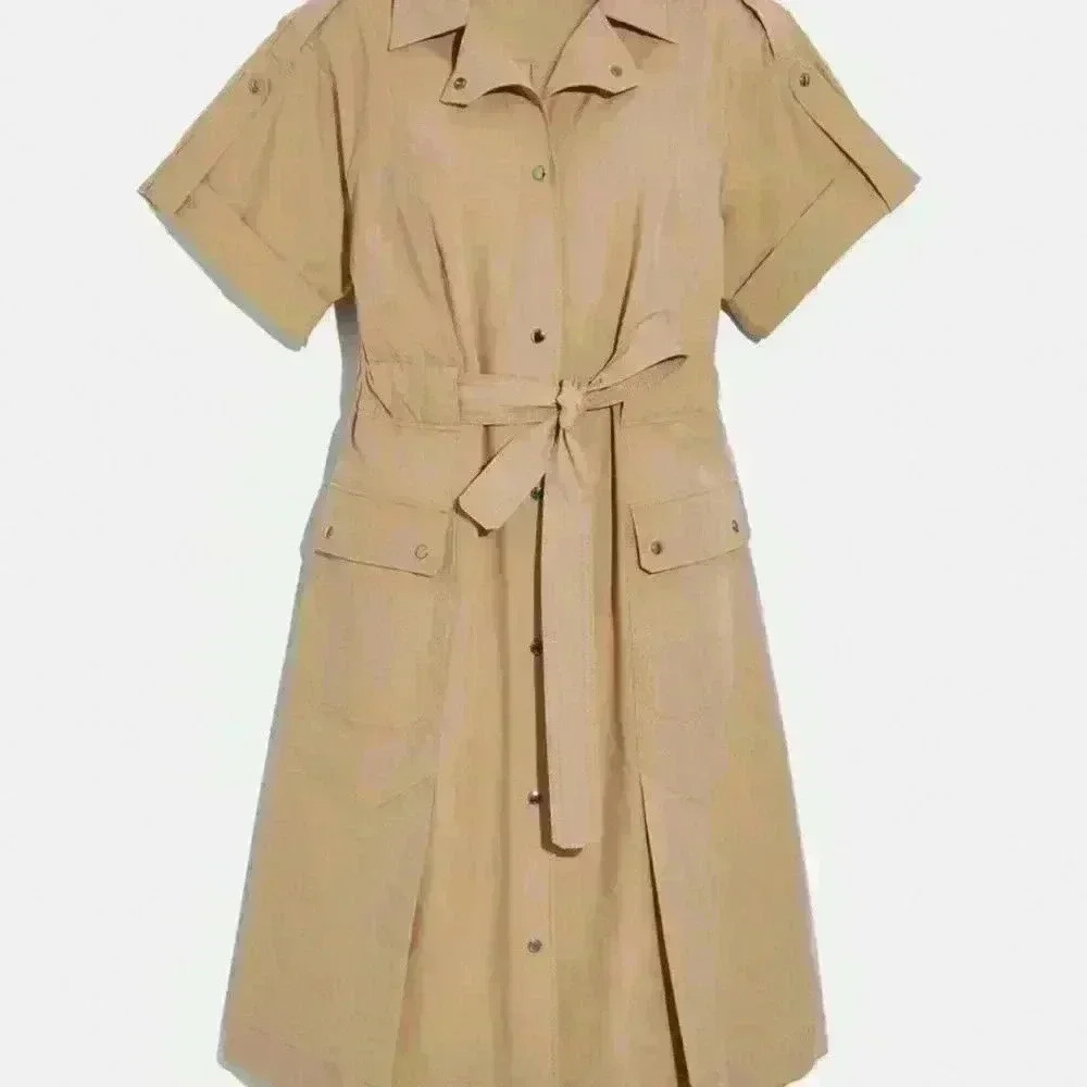 Coach Tie Waist Shirt Dress - Picture 2 of 3